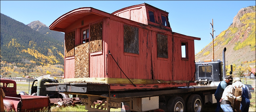 Silverton Northern Caboose #1005 Arrival to Silverton, 2010